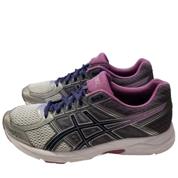 Asics Gel Contend 4 Womens Running Shoes/Sneakers Purple/Blue/Grey Size 8.5 - Picture 1 of 10
